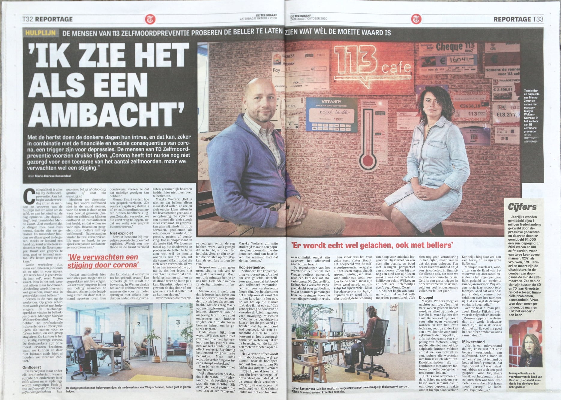 Reportage telegraaf 113