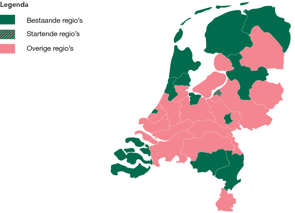 overzicht regio's