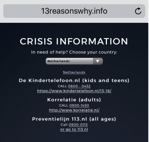 13 reasons why tips voor zelfmoordpreventie