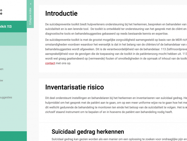 Suïcidepreventie toolkit voor de GGZ: samen naar zo goed mogelijke zorg