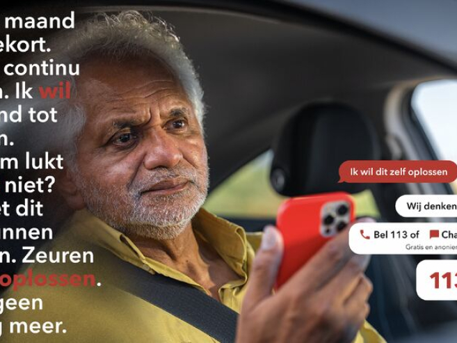 Mannencampagne'Zelf oplossen begint bij 113'
